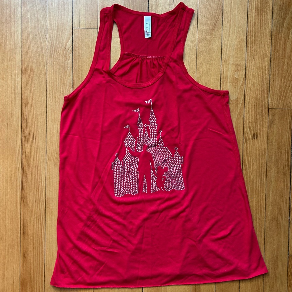 Red Tank Top with Castle Design